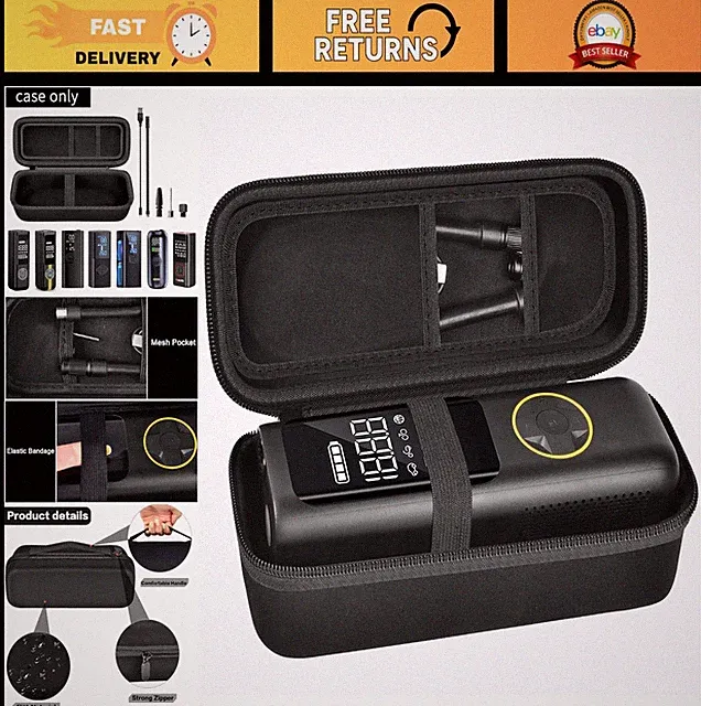 Portable Air Compressor Case for APEX EV Tire Inflator - Storage Holder, Black